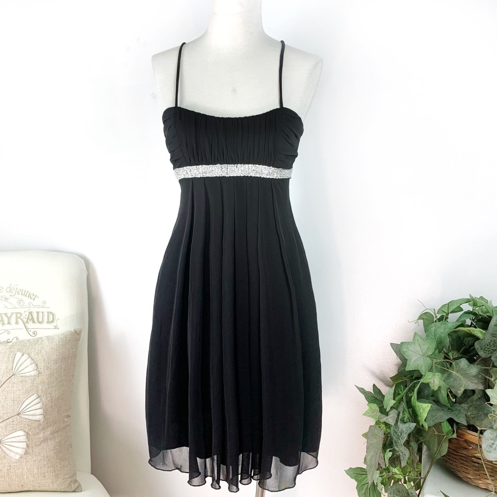 Vintage Y2K Mesh 2000s Empire Little Black Dress